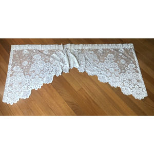 Vintage Romantic Lace Curtain Panel 38"wide  x 30" long